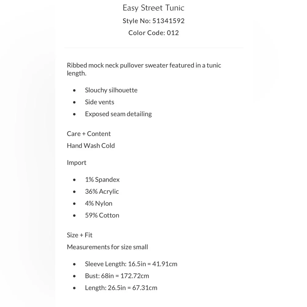 Free People Easy Street Tunic Sweater Cream XS NWT - Picture 6 of 6